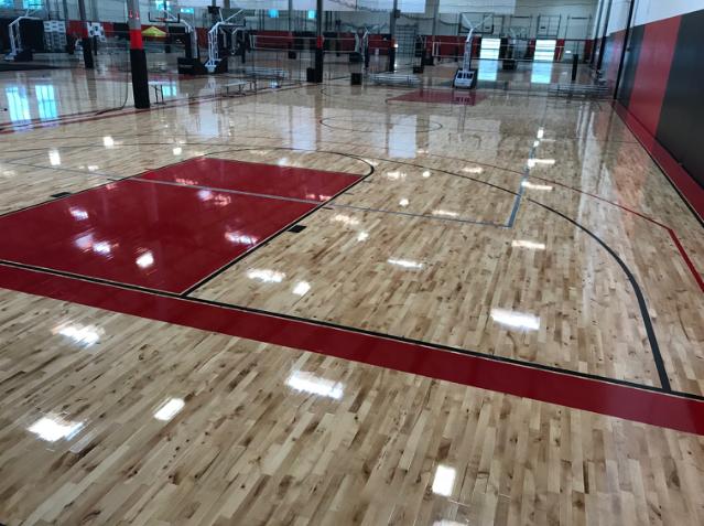 Hardwood basketball court installed by Junckers at the FIBA Eurobasket 2022